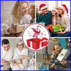 Bright Pink Garden Flamingo Statue Metal Bird Yard Art for Outdoor Elegance