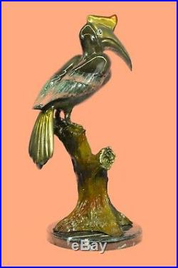 Bronze Heron Crane Bird Metal Garden Patio Yard Standing Art Sculpture Figurine