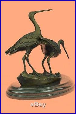 Bronze Heron Crane Bird Metal Garden Patio Yard Standing Art Sculpture Statues