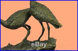 Bronze Heron Crane Bird Metal Garden Patio Yard Standing Art Sculpture Statues