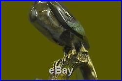 Bronze Heron Metal Yard Art Ltd Edt Sculpture Bird Crane Statue Coastal Decor