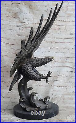 Bronze Metal Eagle Statue Sculpture Garden Yard Original Casting 26 x 31