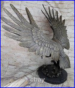 Bronze Metal Eagle Statue Sculpture Garden Yard Original Casting 26 x 31