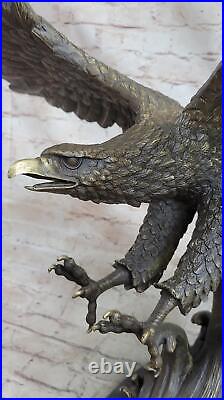 Bronze Metal Eagle Statue Sculpture Garden Yard Original Casting 26 x 31