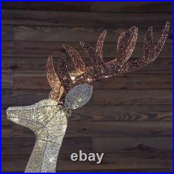 Buck Reindeer Deer Bow Yard Sculpture Christmas Decor LED 64 Light Up Holiday
