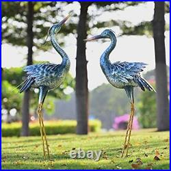 CHISHEEN Garden Crane Statues Outdoor Sculptures Metal Yard Art Heron Statues S