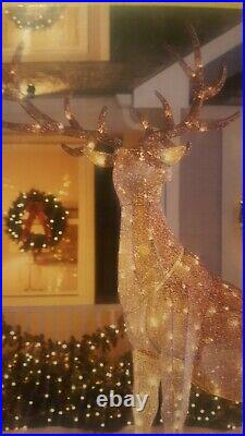 CHRISTMAS HOLIDAYS 7.5 ft LARGE BUCK ELK LED TWINKLING LIGHTED OUTDOOR YARD
