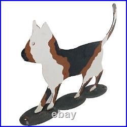 Calico Cat Folk Art Sculpture Metal Statue Vintage OOAK Kitty Home Yard