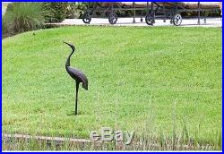 Cast Aluminum Male Crane Outdoor Patio Garden Yard Decor Pond Bird Sculpture New