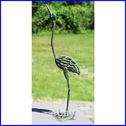 Cast Iron Metal Crane/heron Bird Garden Sculptures Statues For Indoor Or Outdoor