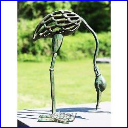 Cast Iron Metal Crane/heron Bird Garden Sculptures Statues For Indoor Or Outdoor