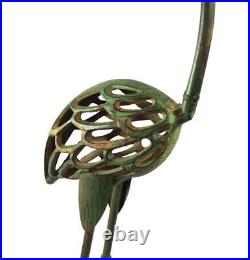 Cast Iron Metal Crane/heron Bird Garden Sculptures Statues For Indoor Or Outdoor