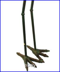 Cast Iron Metal Crane/heron Bird Garden Sculptures Statues For Indoor Or Outdoor