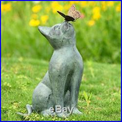 Cat Aluminum Bronze Lawn Porch Yard Home Garden Outdoor Sculpture Statue Decor