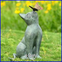Cat Aluminum Bronze Lawn Porch Yard Home Garden Outdoor Sculpture Statue Decor