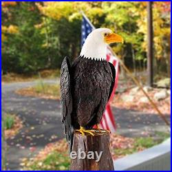 Chisheen Bald Eagle Outdoor Metal Yard Art Statue and Sculpture for Garden