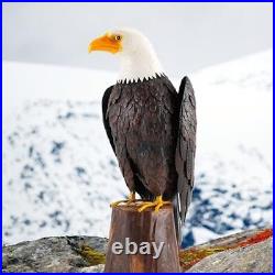 Chisheen Bald Eagle Outdoor Metal Yard Art Statue and Sculpture for Garden