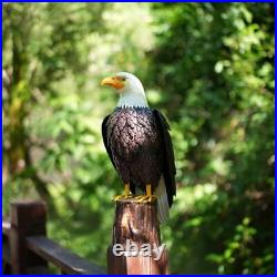 Chisheen Bald Eagle Outdoor Metal Yard Art Statue and Sculpture for Garden