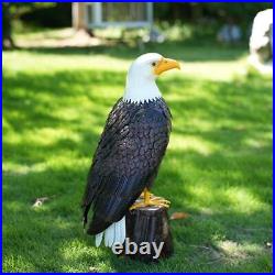 Chisheen Bald Eagle Outdoor Metal Yard Art Statue and Sculpture for Garden