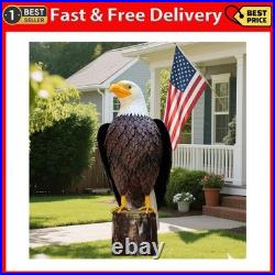 Chisheen Bald Eagle Outdoor Metal Yard Art Statue and Sculpture for Garden Lawn