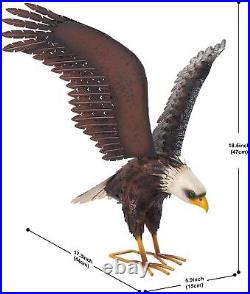 Chisheen Bald Eagle Statue Outdoor Garden Sculpture Metal Yard Art Lawn