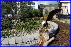 Chisheen Bald Eagle Statue Outdoor Garden Sculpture Metal Yard Art Lawn