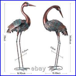Chisheen Crane Garden Statues Outdoor Yard Decorations Metal Heron Yard Art B