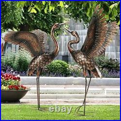 Chisheen Garden Statue Outdoor Metal Heron Crane Yard Art Sculpture for Lawn