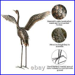 Chisheen Garden Statue Outdoor Metal Heron Crane Yard Art Sculpture for Lawn