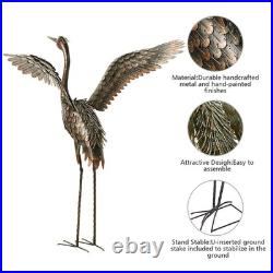 Chisheen Garden Statue Outdoor Metal Heron Crane Yard Art Sculpture for Lawn