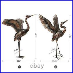 Chisheen Garden Statue Outdoor Metal Heron Crane Yard Art Sculpture for Lawn