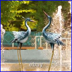 Chisheen Large Garden Crane Statues Outdoor Sculptures, Metal Yard Art Heron
