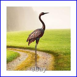 Chisheen Outdoor Garden Crane Statues and Sculptures Metal Yard Art Statue fo