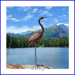 Chisheen Outdoor Garden Crane Statues and Sculptures Metal Yard Art Statue fo