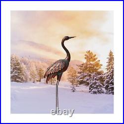 Chisheen Outdoor Garden Crane Statues and Sculptures Metal Yard Art Statue fo