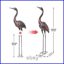 Chisheen Outdoor Garden Crane Statues and Sculptures Metal Yard Art Statue fo