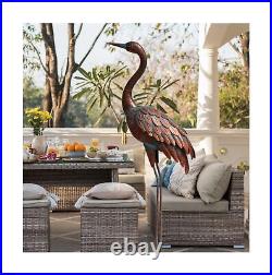 Chisheen Outdoor Garden Crane Statues and Sculptures Metal Yard Art Statue fo