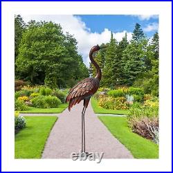 Chisheen Outdoor Garden Crane Statues and Sculptures Metal Yard Art Statue fo