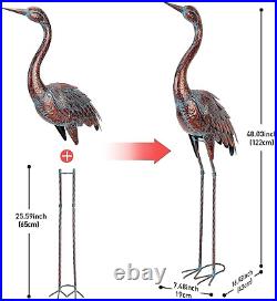 Chisheen Outdoor Garden Crane Statues and Sculptures Metal Yard Art Statue for