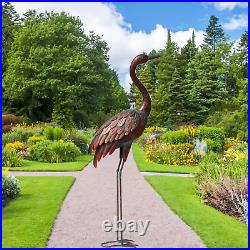 Chisheen Outdoor Garden Crane Statues and Sculptures Metal Yard Art Statue for