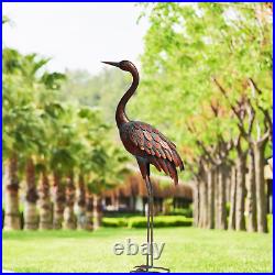 Chisheen Outdoor Garden Crane Statues and Sculptures Metal Yard Art Statue for