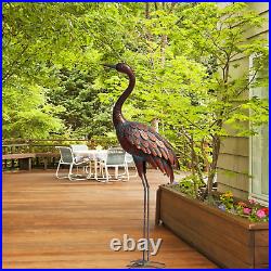 Chisheen Outdoor Garden Crane Statues and Sculptures Metal Yard Art Statue for