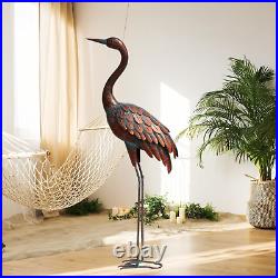 Chisheen Outdoor Garden Crane Statues and Sculptures Metal Yard Art Statue for