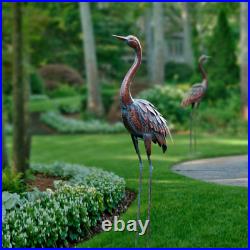 Chisheen Outdoor Garden Crane Statues and Sculptures Metal Yard Art Statue for G