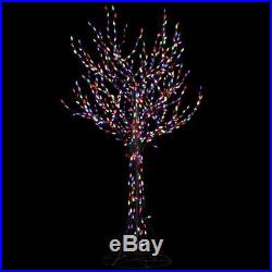 Christmas Bare Branch Tree Yard Decor 96 in. 8 ft. Pre-Lit LED Light Metal Base