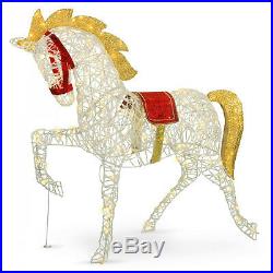 Christmas Carnival Horse 51 in. Twinkling Warm White LED Lights Yard Stake Decor