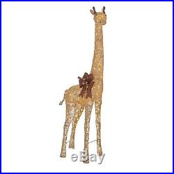 Christmas Decoration LED Lighted Gold Grapevine Giraffe 73-In Outdoor Yard Decor