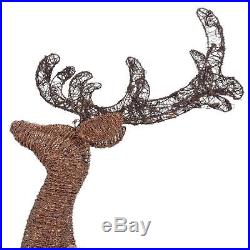 Christmas Decoration Pre Light PVC Standing Deer with Sleigh Outdoor Yard Decor
