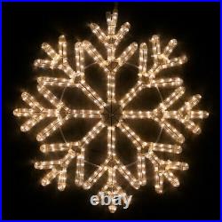 Christmas Decorations LED Warm White Rope Light Snowflakes Outdoor Yard Art
