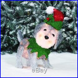Christmas Decorations Lighted Dog Sculpture Pre-lit Holiday Outdoor Yard Decor